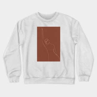 Line Art Woman Body, Earthy Tone Crewneck Sweatshirt